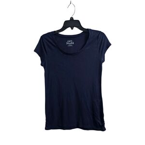 Mudd Vintage y2k Navy Blue Top Large Rayon Blend
